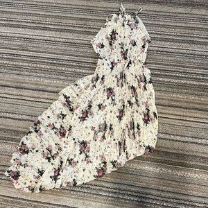 Floral pleated maxi dress
